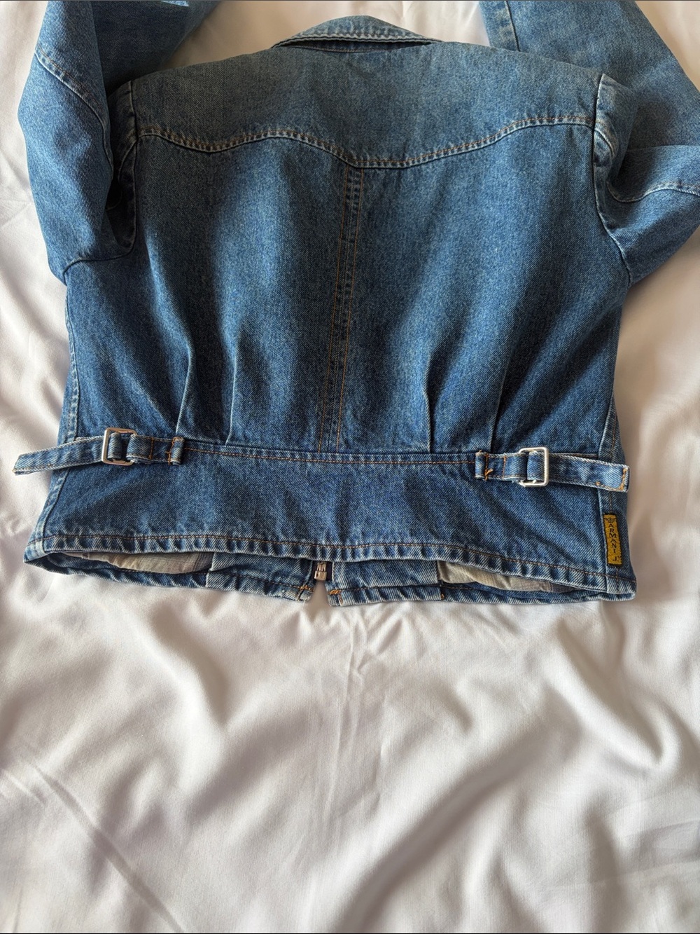 Giorgio Armani Medium Blue Denim Zip Jacket - Picture 9 of 12